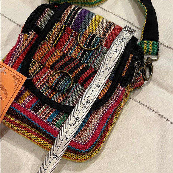 Brand New Kathmandu Boho Colorful Striped Crossbody Bag Lots of Compartments - Picture 8 of 9